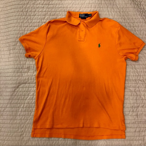Polo Ralph Lauren orange & green cotton polo - Picture 6 of 7